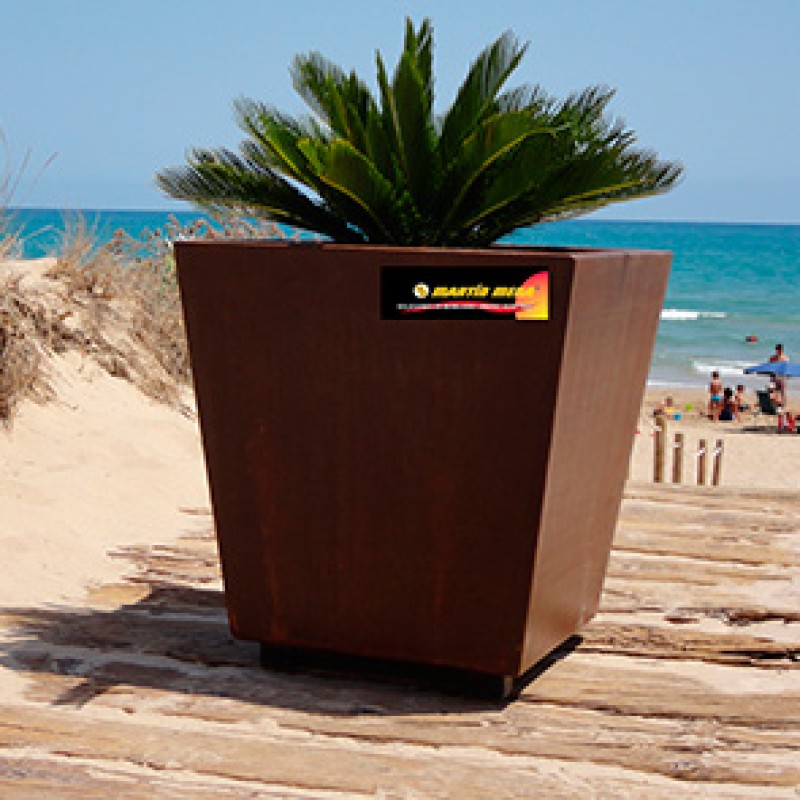 Jardinera rectangular en acer corten